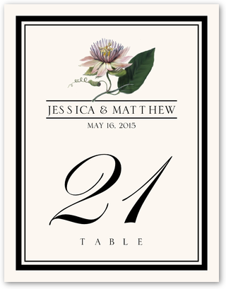 Lotus (lavender) Flower Assortment Wedding Table Number